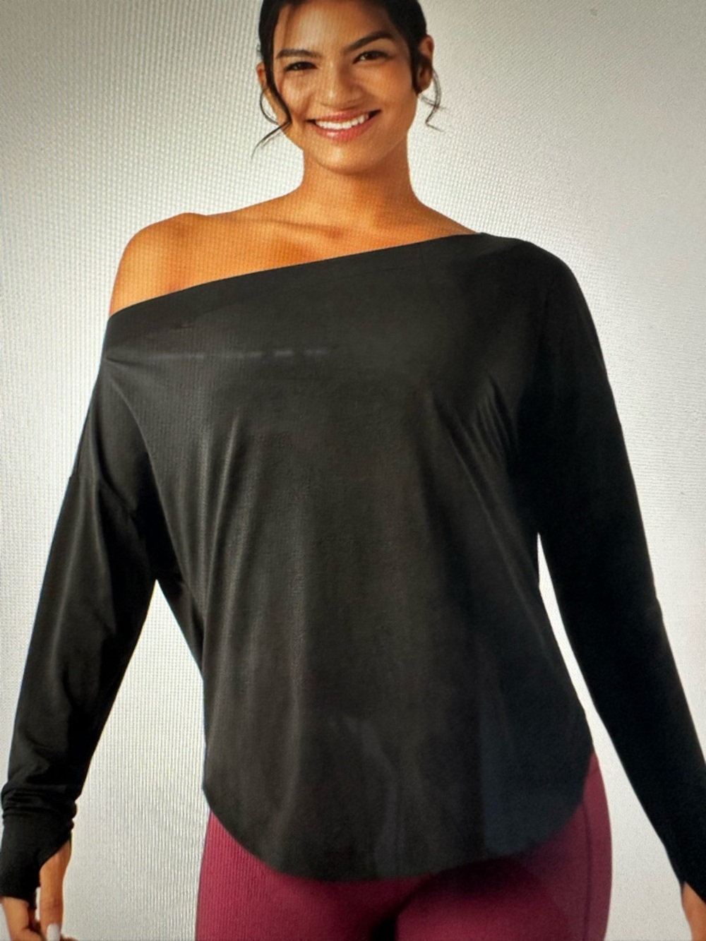 HALARA Off-Shoulder Long Sleeve Top in Black - Picture 3 of 13